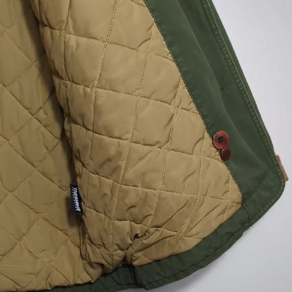 Vtg L.L. Bean Women's Adirondack Chore Barn Coat Corduroy Collar Forest Green Lg - Picture 10 of 15